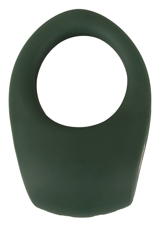 Зеленое эрекционное виброкольцо Luxurious Vibro Cock Ring от Intimcat