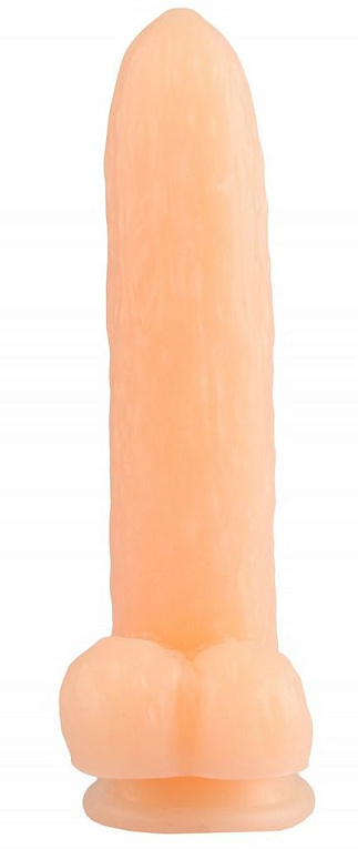 Телесный фаллоимитатор-огурец на присоске - 25 см. от Intimcat