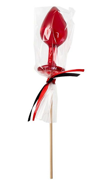 Красный леденец в форме малой анальной пробки со вкусом виски Sosuчki