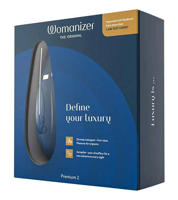 Синий клиторальный стимулятор Womanizer Premium 2 - фото 6