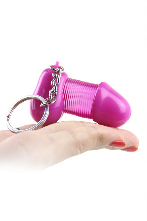 Розовый брелок для ключей в форме пениса Romfun