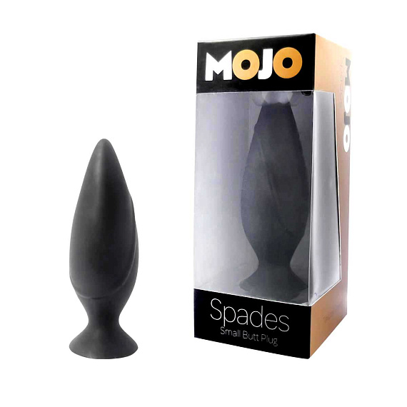 Черная большая анальная пробка Mojo Spades Large Butt Plug - 12 см. - силикон