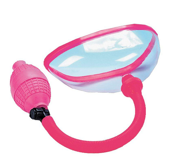Прозрачная помпа с грушей для клитора и половых губ - анодированный пластик (ABS)