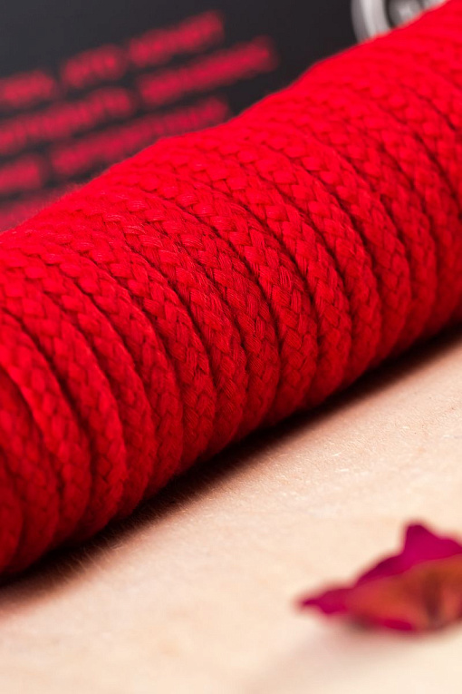 Красная текстильная веревка для бондажа - 1 м. - фото 9