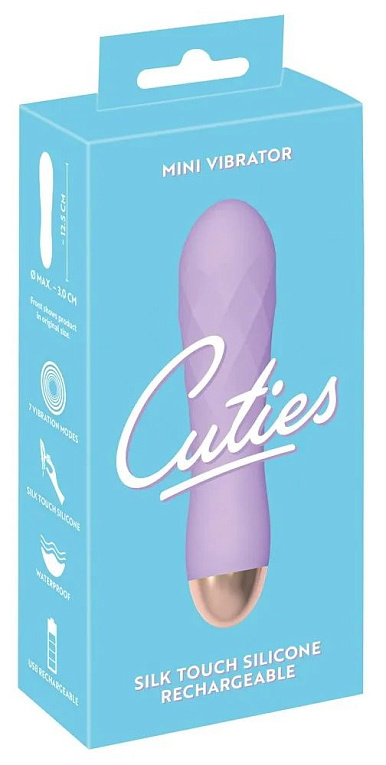 Сиреневый рельефный мини-вибратор Cuties 2.0 - 12,5 см. Orion