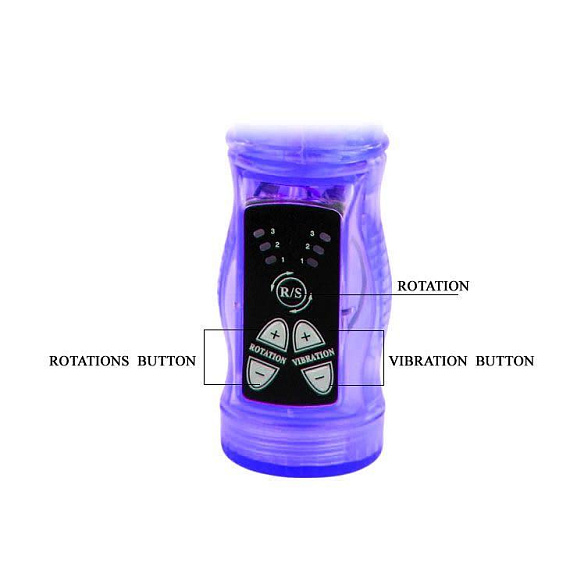 Фиолетовый вибратор-кролик с функцией ротации - 21,5 см. Baile