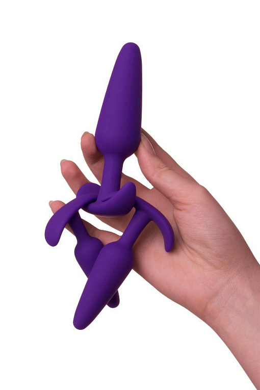 Набор из 3 фиолетовых анальных втулок A-toys - фото 8