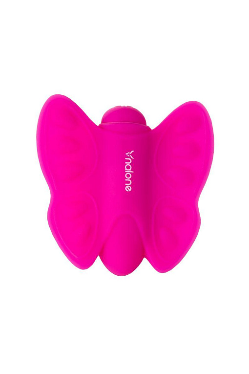 Розовый клиторальный стимулятор-бабочка Madam - силикон