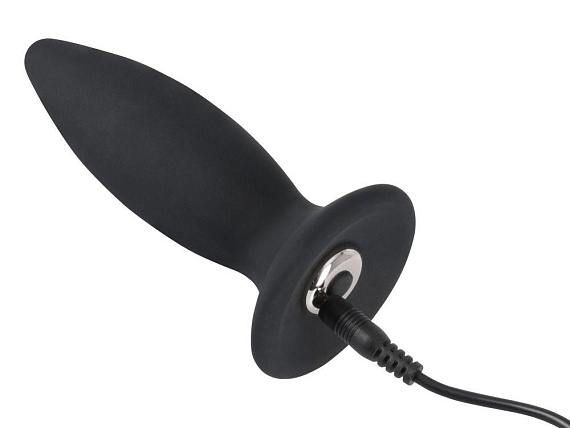 Чёрная перезаряжаемая анальная пробка Black Velvets Recharge Plug S - 11 см. от Intimcat