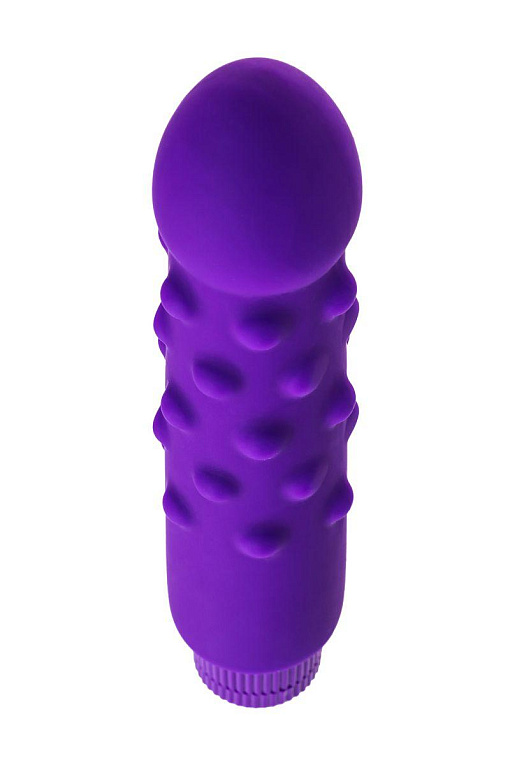 Фиолетовый вибратор с шишечками - 17 см. от Intimcat