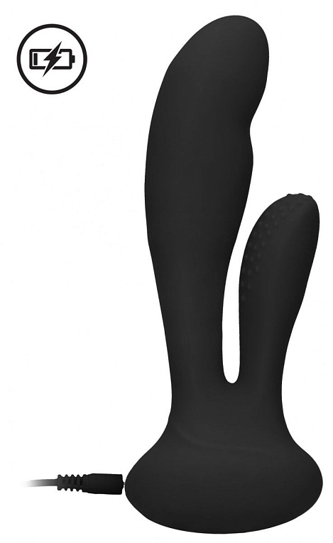 Черный вибратор G-Spot and Clitoral Vibrator Flair - 17,5 см. от Intimcat