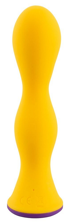 Желтый фигурный анальный вибратор - 12,6 см. от Intimcat
