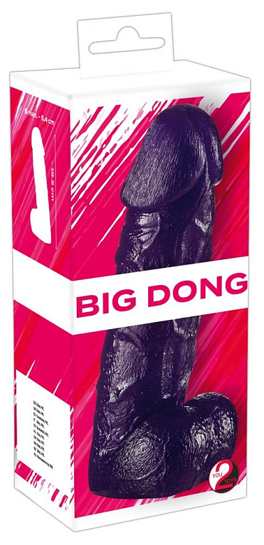 Фиолетовый фаллоимитатор Big Dong - 19 см. - поливинилхлорид (ПВХ, PVC)