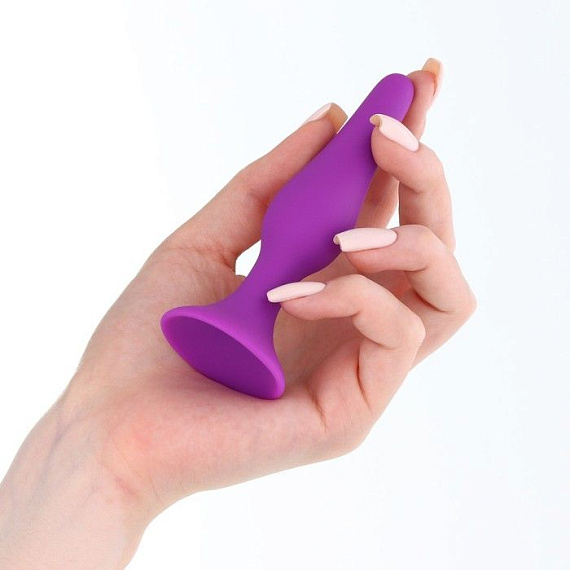 Фиолетовая коническая силиконовая анальная пробка Soft - 10,5 см. Сима-Ленд
