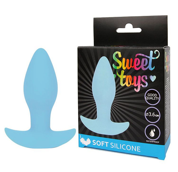 Голубая анальная втулка Sweet Toys - 8,5 см. - силикон