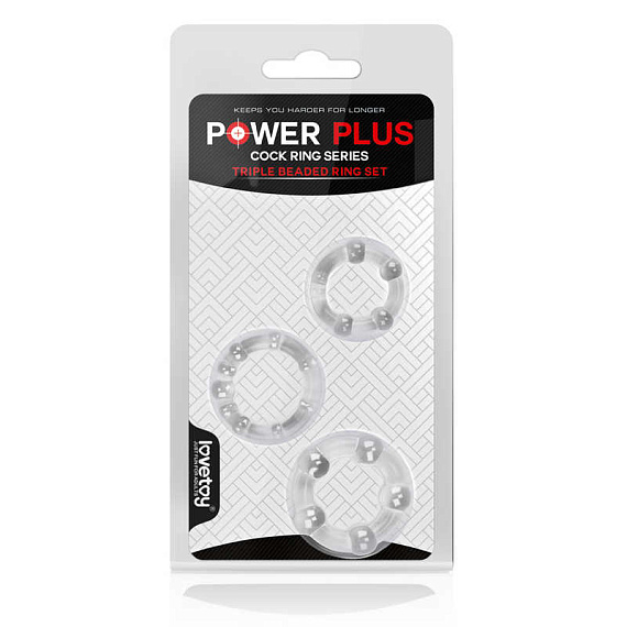 Набор из 3 прозрачных эрекционных колец Power Plus Lovetoy