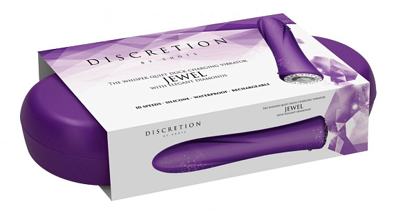 Фиолетовый классический вибромассажер Jewel - 19,5 см. - силикон