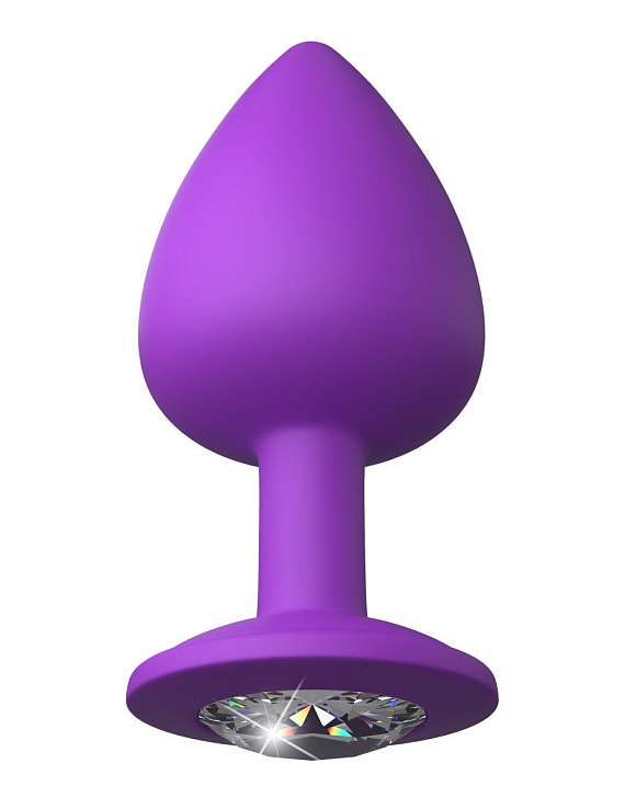 Фиолетовая анальная пробка со стразом Her Little Gem Large Plug - 9,5 см. от Intimcat