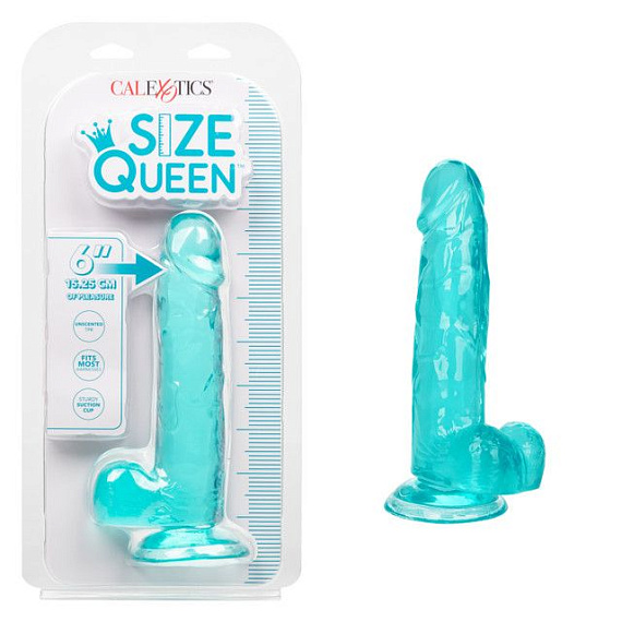 Голубой фаллоимитатор Size Queen 6  - 20,25 см. - термопластичная резина (TPR)