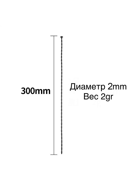 Черный уретральный стимулятор - 30 см. - силикон