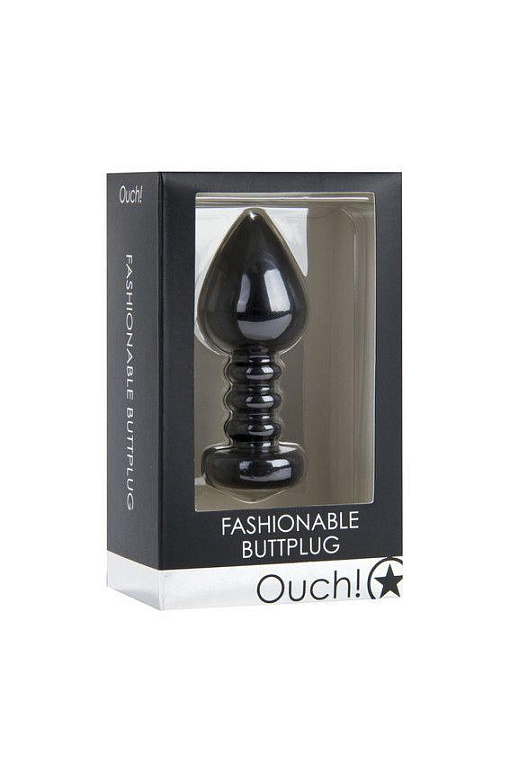 Чёрная анальная пробка Fashionable Buttplug - 10 см. - металл