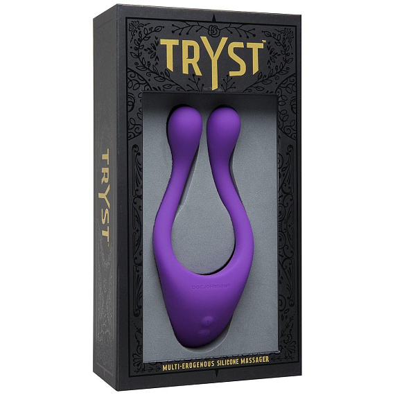 Фиолетовый вибромассажер для пар TRYST Multi Erogenous Zone Massager - фото 5