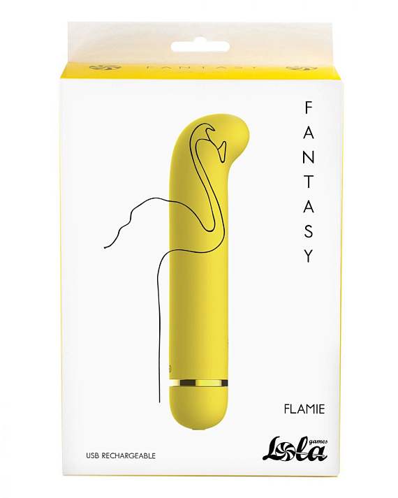 Желтый перезаряжаемый вибратор Flamie - 18,5 см. Lola toys