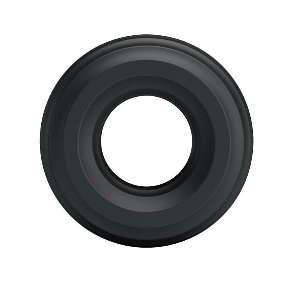 Чёрное широкое эрекционное кольцо - силикон