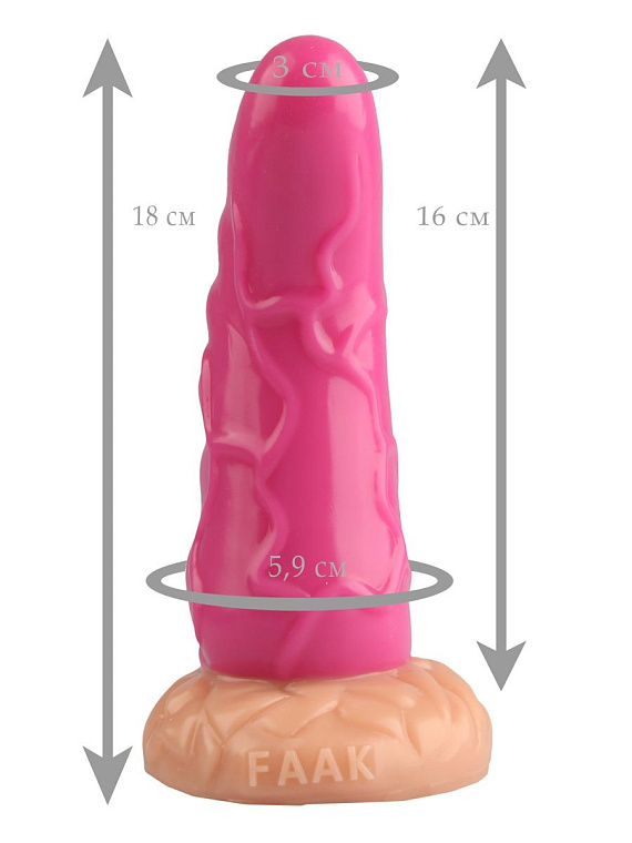 Розовая анальная втулка с венками - 18 см. - эластомер (полиэтилен гель)