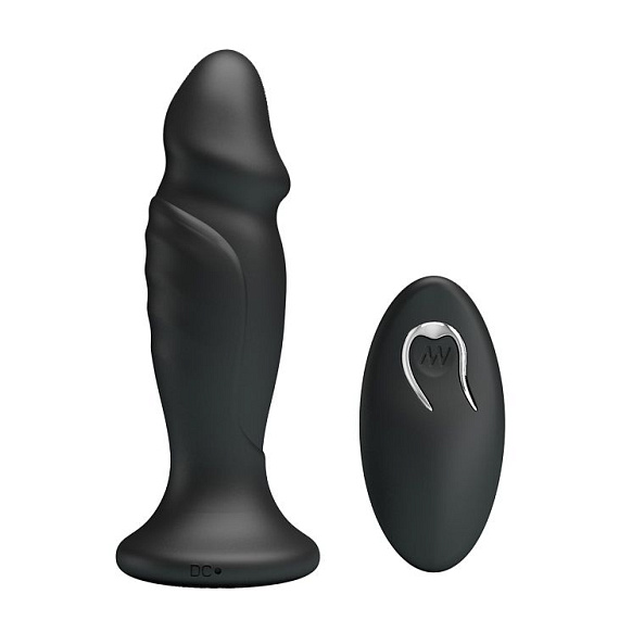 Черная анальная втулка с 12 режимами вибрации Mr Play - 12,4 см. - силикон