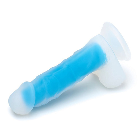 Голубой фаллоимитатор-реалистик So Divine Blue Mamba Dildo - 19 см. - силикон