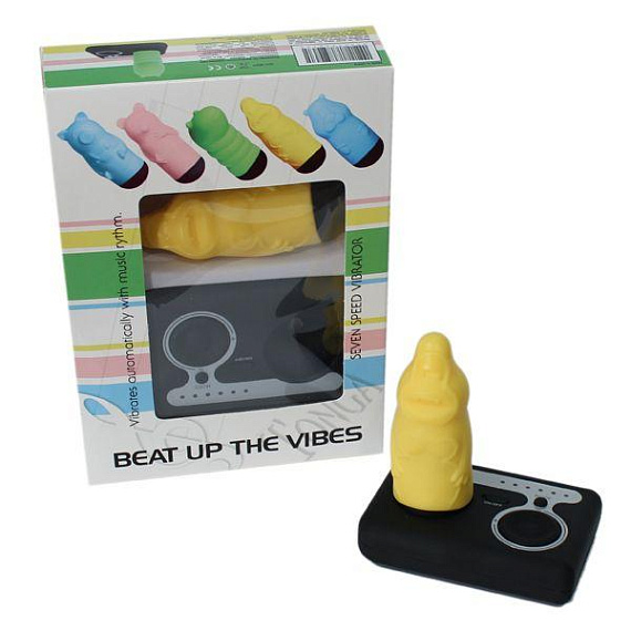 Жёлтый вибростимулятор Beat Up Vibes - поливинилхлорид (ПВХ, PVC)