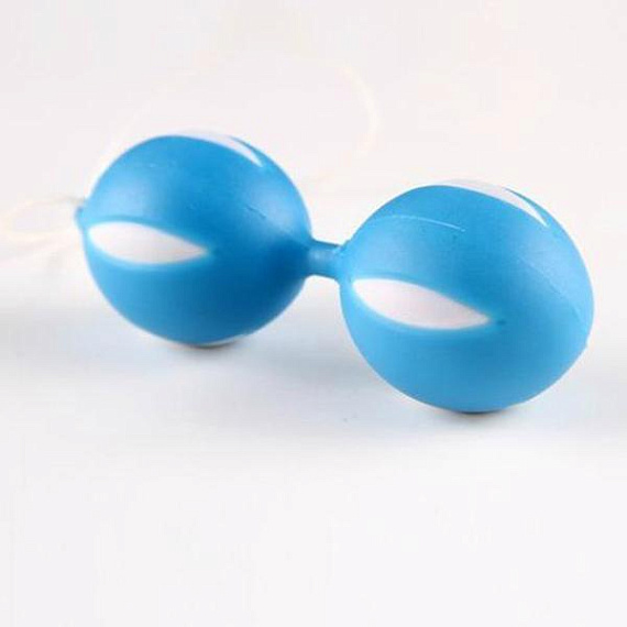 Голубые вагинальные шарики SMART BALLS со шнурком - Термопластичная резина (TPR)