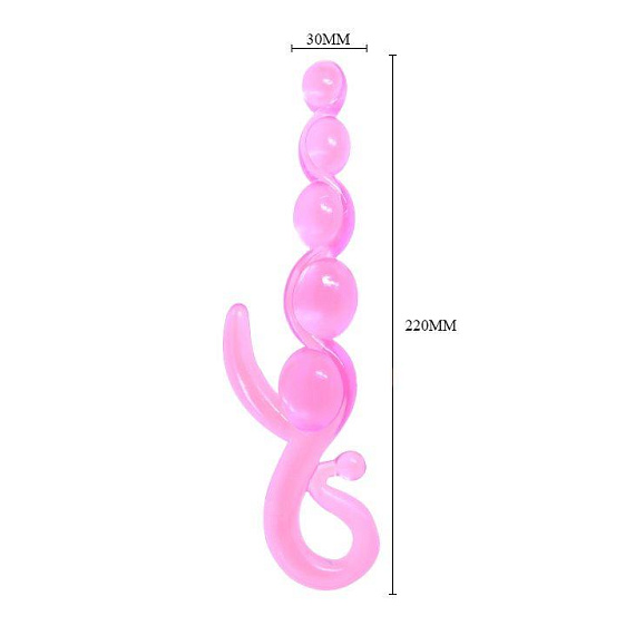 Розовый анальный стимулятор-цепочка - 22 см. от Intimcat