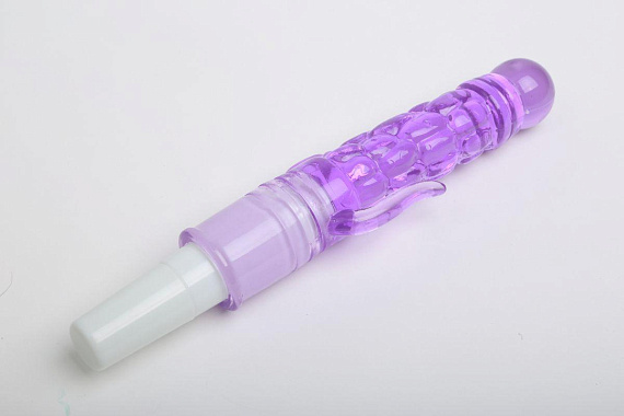 Фиолетовый вибратор с дополнительными отростками - 21 см. от Intimcat