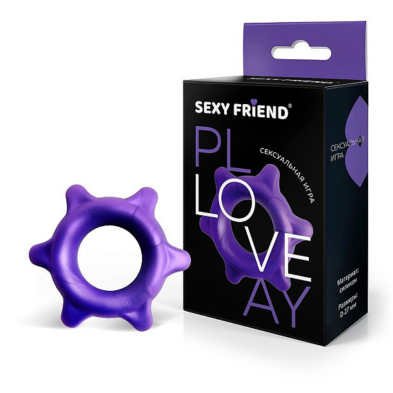 Фиолетовое эрекционное кольцо с шипиками - силикон