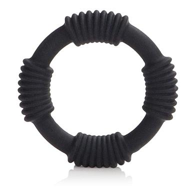 Чёрное эрекционное кольцо Adonis Silicone Rings Hercules