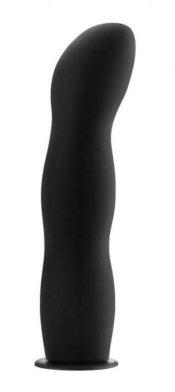 Чёрный страпон Deluxe Silicone Strap On 8 Inch с волнистой насадкой - 20,5 см. от Intimcat