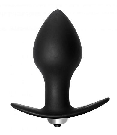 Чёрная анальная вибропробка Bulb Anal Plug - 10 см.