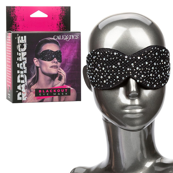 Черная маска на глаза Blackout Eye Mask со стразами от Intimcat