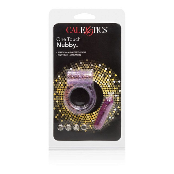 Фиолетовое эрекционное кольцо с вибрацией One Touch Nubby California Exotic Novelties