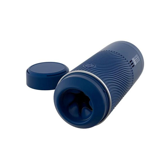Синий мастурбатор с контролем всасывания Arcwave Pow Stroker - анодированный пластик, силикон