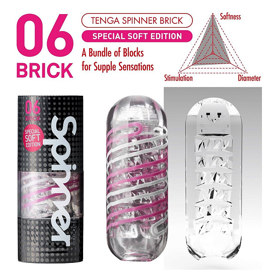 Мастурбатор SPINNER Brick Special Soft Edition - термопластичный эластомер (TPE)