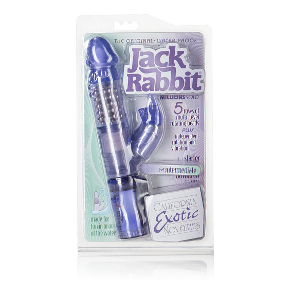 Фиолетовый вибромассажер Waterproof Jack Rabbit - 22 см. - поливинилхлорид (ПВХ, PVC)