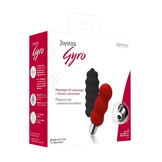 Мощная вибропуля Gyro с двумя сменными насадками - красной и серой от Intimcat