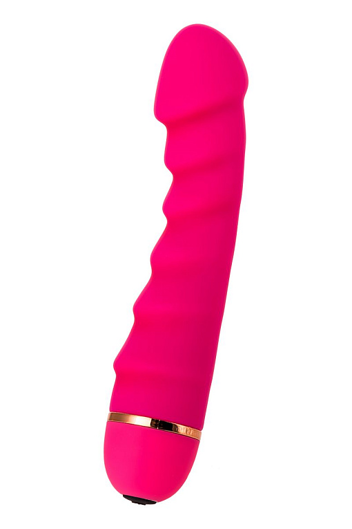 Розовый рельефный вибромассажер - 16 см. - фото 5