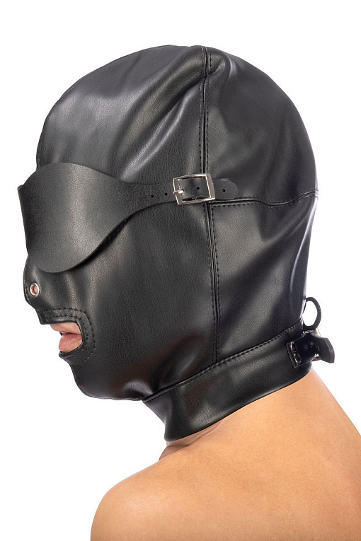 Маска-шлем с отверстием для рта и съемными шорами Fetish Tentation