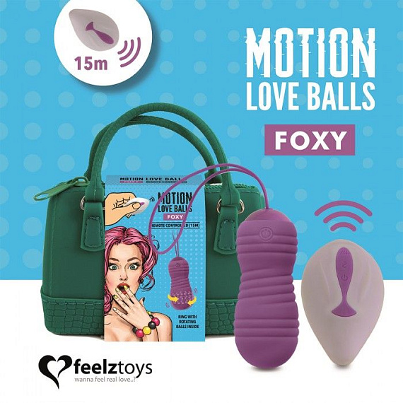 Фиолетовые вагинальные шарики с вращением бусин Remote Controlled Motion Love Balls Foxy EDC Wholesale