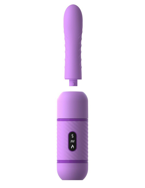 Фиолетовый автоматический вибромассажер с функцией поступательных движений Love Thrust-Her от Intimcat