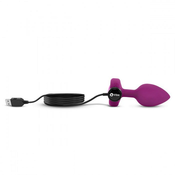 Ярко-розовая анальная вибровтулка с кристаллом Vibrating Jewel Plug S/M - 10 см. b-Vibe